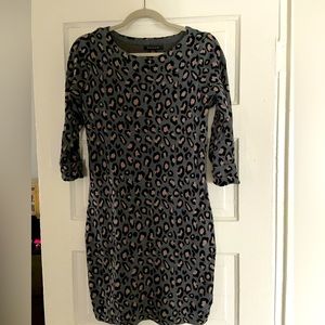 Women’s Gray Leopard Sweater Dress